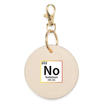 no chemistry periodic table - Round Keyring - oyster - Front