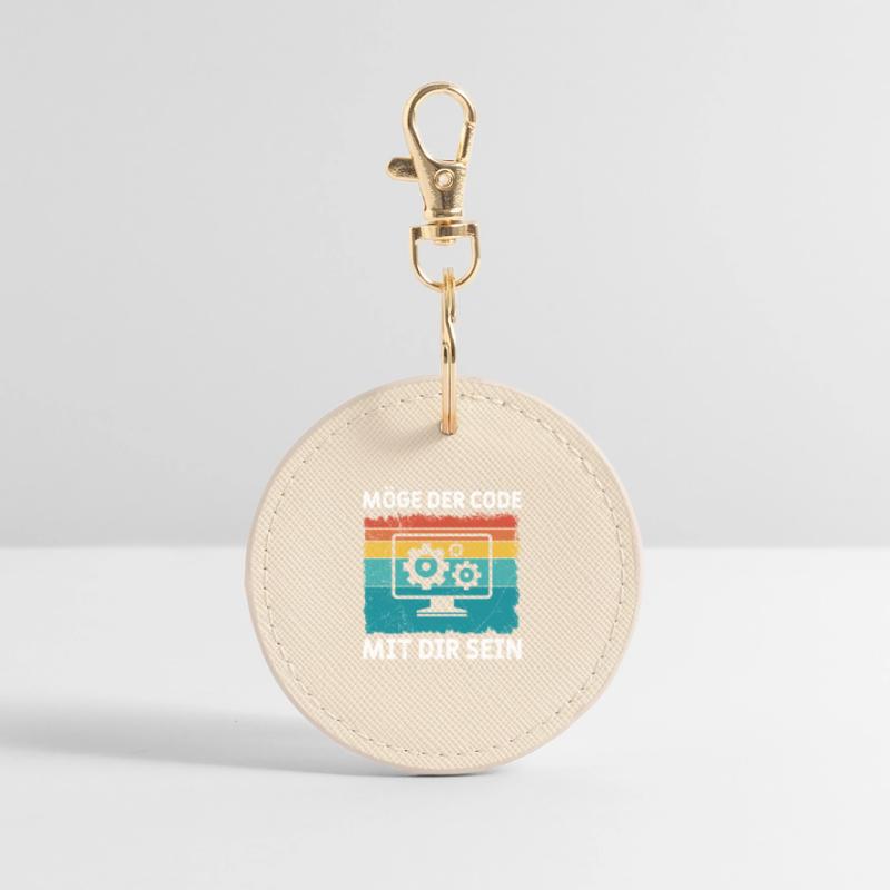 Nerd Computer MÖGE DER CODE MIT DIR SEIN LUSTIG Runder Schlüsselanhänger