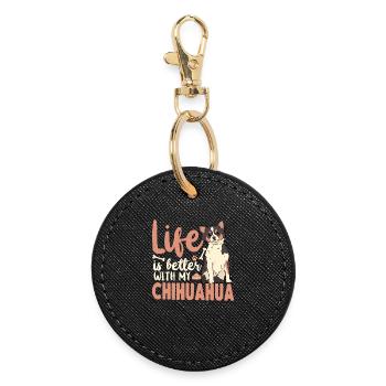 Chihuahua Chihuahueño Vie est - Porte-clés rond - noir - Devant