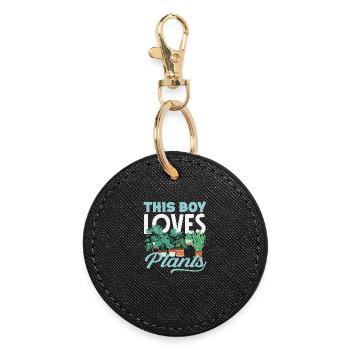 Ce garçon adore les plantes Amoureux des plantes - Porte-clés rond - noir - Devant