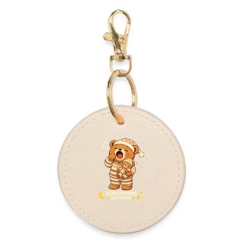 Sleep Shirt Sleeping Pajamas Teddy Bear Sleep Mode - Round Keyring - oyster - Front