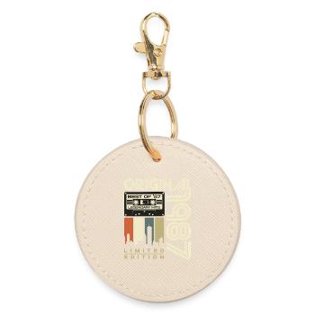 1987 Vintage Born Birthday Retro Gift - Round Keyring - oyster - Front