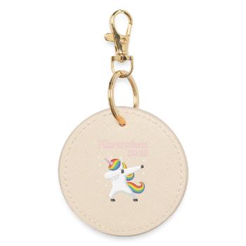 Driver's license 2026 passed car driving motorcycle - Round Keyring - oyster - Front