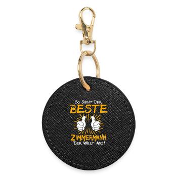 Zimmermann Geschenkidee - Runder Schlüsselanhänger - Schwarz - Vorne