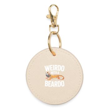 Un Drôle avec un Beardo - Porte-clés rond - huître - Devant