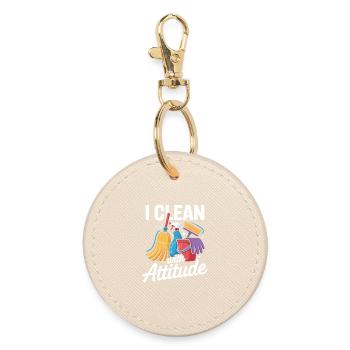 Cleaner Housekeeping Team Motif - Round Keyring - oyster - Front