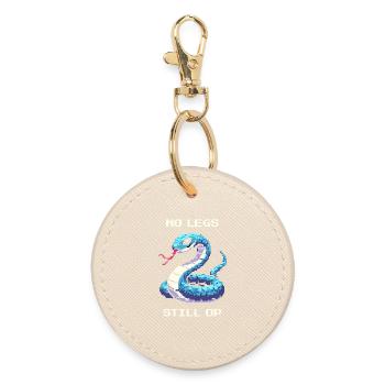 Pas de jambes, mais quand même une opération | Humour de serpent - Porte-clés rond - huître - Devant