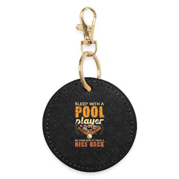 Porte-piscine qui dit Chemise - Porte-clés rond - noir - Devant
