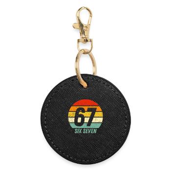 67 Six Seven - Round Keyring - black - Front