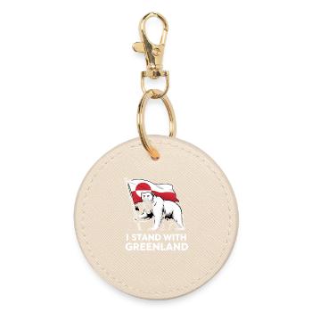Greenland Polar Bear Flag - Round Keyring - oyster - Front