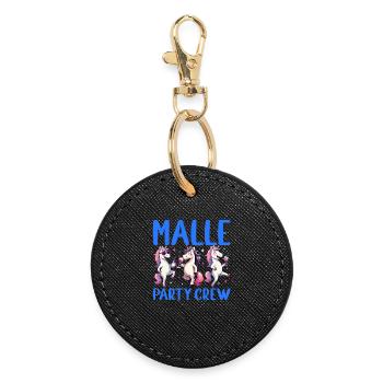Malle Party Crew Unicorn Girls Holiday - Round Keyring - black - Front