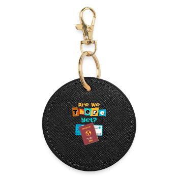 Drôle de Voyageur Monde Cadeau de Voyage Court, Voyage Drôle - Porte-clés rond - noir - Devant