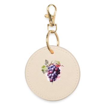 Grapes Watercolor - Round Keyring - oyster - Front
