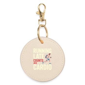 Courir en retard compte comme un design d’humour cardio - Porte-clés rond - huître - Devant