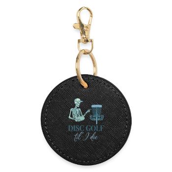 Disc Golf Til I Die Funny Disc Golfer Flying Disc - Round Keyring - black - Front