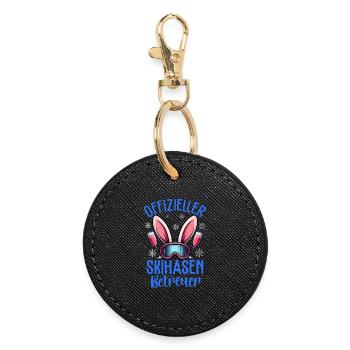 Superviseur officiel du lapin de ski - Porte-clés rond - noir - Devant
