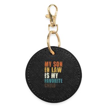 My son-in-law is my favorite child - Round Keyring - black - Front