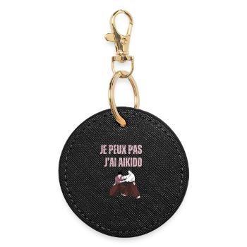 Je peux pas j'ai aikido - Porte-clés rond - noir - Devant
