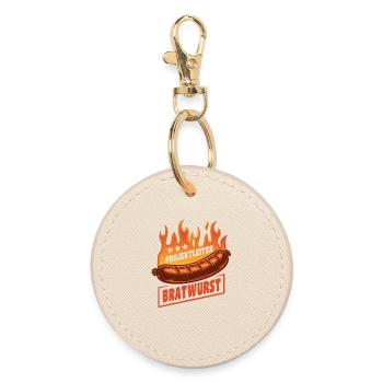 Projektleiter Bratwurst | Grillen Flammen Kult - Runder Schlüsselanhänger - Auster - Vorne