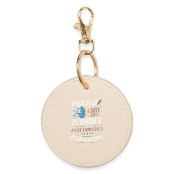 Humor Plumber Verging on Perfection - Round Keyring - oyster - Front