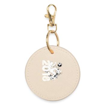8th Birthday Vintage 2018 8 Years Football - Round Keyring - oyster - Front