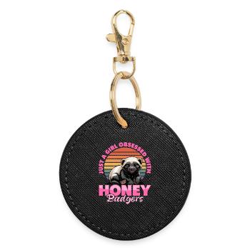 Funny Honey Badger - Round Keyring - black - Front