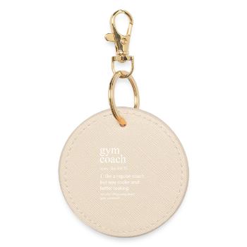Gym Coach Definition Funny Fitness Instructor - Round Keyring - oyster - Front