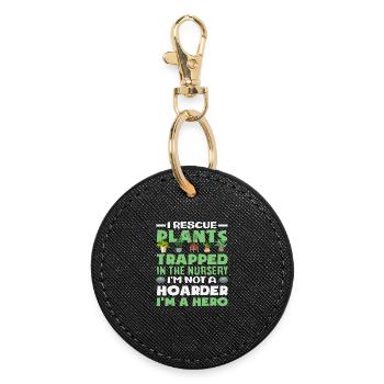 Amateurs de plantes dans la pépinière - Porte-clés rond - noir - Devant