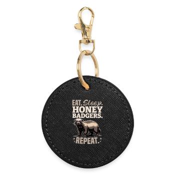 Funny Honey Badger - Round Keyring - black - Front