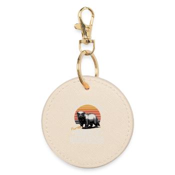 Funny Honey Badger - Round Keyring - oyster - Front