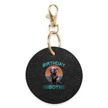 Funny Honey Badger - Round Keyring - black - Front