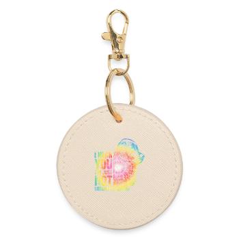 Rainbow Animal Dog Cocker Spaniel - Round Keyring - oyster - Front