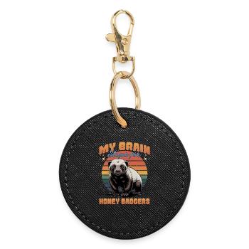 Funny Honey Badger - Round Keyring - black - Front