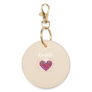 Carnival confetti in the heart of Shrovetide Carnival - Round Keyring - oyster - Front