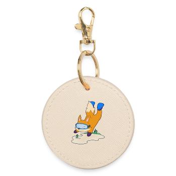 Fox Diver Swimming Goggles Diving - Round Keyring - oyster - Front