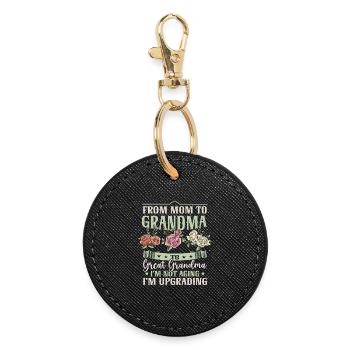 From Mom to Grandma Grandma Grandmother Mother's Day - Round Keyring - black - Front
