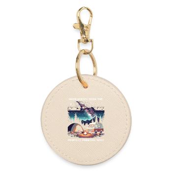 Looking for the perfect pitch | Van Life Quest - Round Keyring - oyster - Front