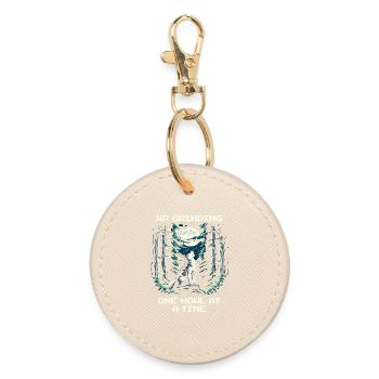 Farming XP with Every Howl | Wolf Spirit - Round Keyring - oyster - Front