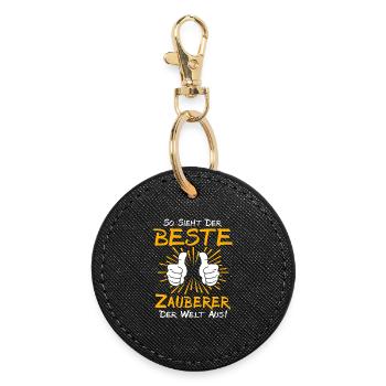 Idée cadeau sorcier - Porte-clés rond - noir - Devant
