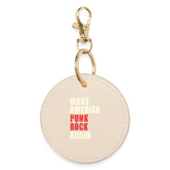 Punk Rock Revival Typo Print - Round Keyring - oyster - Front