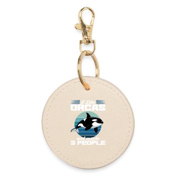 Funny Orca - Runder Schlüsselanhänger - Auster - Vorne