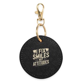 Orthodontic Hygienist I Fix Smiles Dental Health - Round Keyring - black - Front