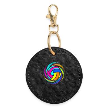 Colorful volleyball - Round Keyring - black - Front