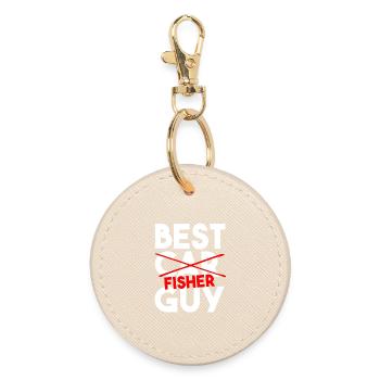 Slogan drôle de pêche du meilleur pêcheur - Porte-clés rond - huître - Devant
