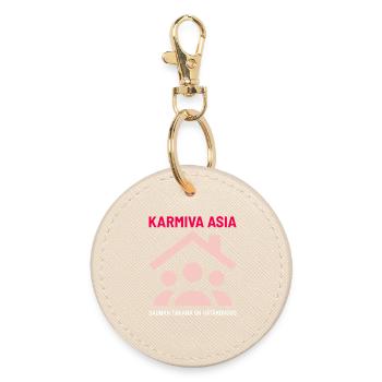 THE CREEPY THING BEHIND THE SAUNA - Round Keyring - oyster - Front