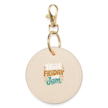 Black Friday Is My Jam Saying For - Round Keyring - oyster - Front