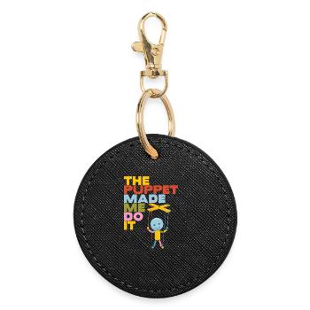 La marionnette m’a forcé à le faire - Porte-clés rond - noir - Devant