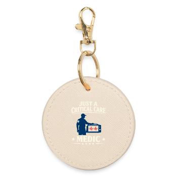 Intensive Care Paramedic Advanced EMT as Identity - Round Keyring - oyster - Front