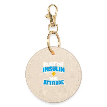 Blood Sugar Insulin Support Type One Pride - Round Keyring - oyster - Front