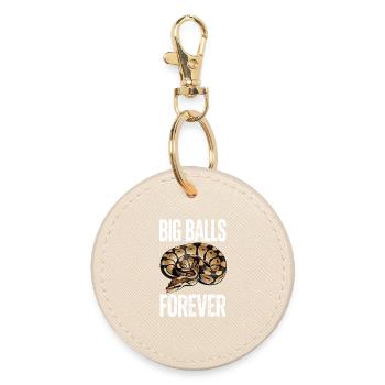 King Python Snakes Lover Terrarium Python - Round Keyring - oyster - Front